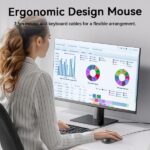 Vention KTC Tastiera e mouse ergonomici - 104 tasti - Sensore 1200 DPI - Plug and Play - Ampia compatibilità - Colore nero - immagine 3