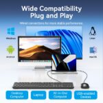 Vention KTC Tastiera e mouse ergonomici - 104 tasti - Sensore 1200 DPI - Plug and Play - Ampia compatibilità - Colore nero - immagine 4