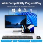 Vention KTD Combo Tastiera e mouse wireless - Connessione 2,4 GHz - 1200 DPI - 104 tasti - Colore nero - immagine 4