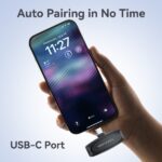 Vention Microfono Clip Wireless USB-C - Qualità audio 32 kHz - Latenza 20 ms - Batteria 26 ore - Portata 50 m - Cancellazione del rumore - Colore nero - immagine 3