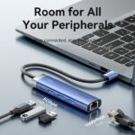 Hub USB 3.0 5 in 1 Vention - Trasferimento 5 Gbps - Porta Gigabit Ethernet - Ampia compatibilità - Controllo termico efficiente - Colore blu - immagine 3