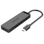 Hub USB C Vention a 4 porte - Alta velocità 5 Gbps - Compatibile OTG - Ampia compatibilità - Colore nero - immagine 2