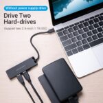 Hub USB C Vention a 4 porte - Alta velocità 5 Gbps - Compatibile OTG - Ampia compatibilità - Colore nero - immagine 4