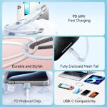 Cavo USB 2.0 Vention nichelato - 60 W - 3 A - 480 Mbps - 2 m - PVC + alluminio - Colore bianco - immagine 4