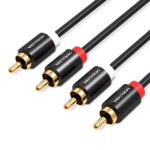 Cavo RCA stereo Vention - Interfaccia placcata oro/argento - Conduttore in bronzo smaltato - Materiale in alluminio e PVC - Colore nero - immagine 2