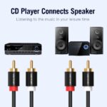 Cavo RCA stereo Vention - Interfaccia placcata oro/argento - Conduttore in bronzo smaltato - Materiale in alluminio e PVC - Colore nero - immagine 4