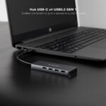 Hub USB-C 3.2 Nanocable con 4 porte USB-C 3.2 - Velocità di trasferimento fino a 5 Gbps - Cavo da 0,10 m - immagine 3