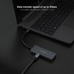 Hub USB-C 3.2 Nanocable con 4 porte USB-C 3.2 - Velocità di trasferimento fino a 5 Gbps - Cavo da 0,10 m - immagine 4