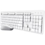 tasti multimediali e FN + mouse USB wireless 800-1600 DPI 3 pulsanti - Tasti e pulsanti silenziosi - Colore bianco