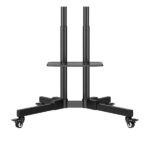 Unykach Supporto da pavimento con ruote per schermi da 32" a 75" - Blocco ruote - Due ripiani - Peso massimo 45 kg - VESA 600X400 mm - Colore nero - immagine 3