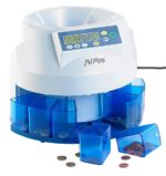 AVPos Contatore/Classificatore di monete  CCM6 - Monete da 1 centesimo a 2 euro - Colore bianco/blu - immagine 2