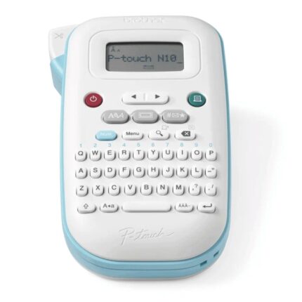 10 cornici e 250 simboli - Larghezza nastro 12 mm - Taglio nastro manuale - Tastiera QWERTY - Colore blu/bianco
