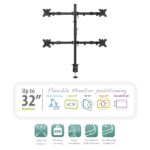 Ewent EW1514 Supporto da tavolo con braccio articolato per 4 monitor da 10"-32" - Girevole - Gestione dei cavi - Peso max 8 kg - VESA 100x100 mm - immagine 2