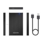 Aisens Box esterno da 2,5" ASE-2527B 9,5 mm SATA a USB 3.0/USB3.1 GEN1 - Colore nero - immagine 5