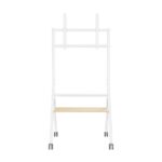 Aisens Supporto da pavimento ECO con ruote - 1 ripiano per schermo interattivo/TV 80 kg da 37-86 - Colore bianco/legno - immagine 2