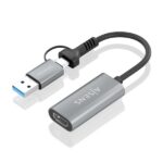 Aisens Convertitore in alluminio USB-A+USB-C a HDMI 1080P@60HZ - USB-A/M+USB-C/M-HDMI/H - 15 cm - Colore grigio - immagine 2