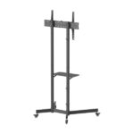 Aisens Supporto da pavimento ECO con ruote - Vassoio per DVD per monitor/TV 45 kg da 37-70 - Colore nero - immagine 3