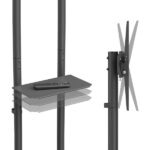Aisens Supporto da pavimento ECO con ruote - Vassoio per DVD per monitor/TV 45 kg da 37-70 - Colore nero - immagine 4