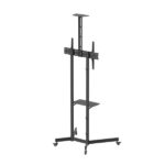 Aisens Supporto da pavimento ECO con ruote - Vassoio per DVD e supporto per videocamera per monitor/TV 45 kg da 37-70 - Colore nero - immagine 3
