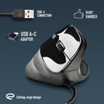 NGS Samsara Mouse ergonomico verticale Laser 3200 dpi - 5 pulsanti - Silenzioso - Colore nero - immagine 4