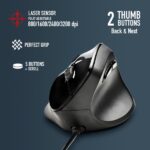 NGS Samsara Mouse ergonomico verticale Laser 3200 dpi - 5 pulsanti - Silenzioso - Colore nero - immagine 5