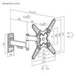 Cromad Supporto a parete con braccio articolato per TV da 13"-43" - Girevole, inclinabile e doppia estensione - Peso massimo 20 kg - VESA 200x200 - immagine 5