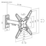 Cromad Supporto a parete con braccio articolato per TV da 13"-43" - Girevole, inclinabile ed estensibile - Peso max 20 kg - VESA 200x200 - immagine 5