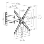Cromad Supporto a parete con braccio articolato per TV da 13"-55" - Girevole, inclinabile e con doppia estensione - Peso massimo 25 kg - VESA 400x400 - immagine 4