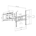 Cromad Supporto a parete con doppio braccio articolato per TV da 32"-75" - Girevole, inclinabile ed estensibile - Peso massimo 60 kg - VESA 400x400 mm - immagine 4