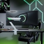 Aisens Supporto da tavolo per gaming con contrappeso girevole e inclinabile per monitor/TV 16 kg - 3 perni - 1 braccio - 17"-49" - Colore bianco - immagine 5