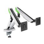 Aisens Supporto da tavolo per gaming con contrappeso girevole e inclinabile per monitor/TV 16 kg - 3 perni - 2 bracci - 17"-38" - Colore bianco - immagine 2