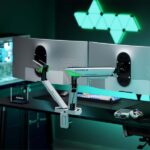 Aisens Supporto da tavolo per gaming con contrappeso girevole e inclinabile per monitor/TV 16 kg - 3 perni - 2 bracci - 17"-38" - Colore bianco - immagine 4