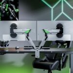 Aisens Supporto da tavolo per gaming con contrappeso girevole e inclinabile per monitor/TV 16 kg - 3 perni - 2 bracci - 17"-38" - Colore bianco - immagine 5