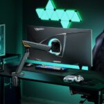 Aisens Supporto da tavolo RGB Gaming con contrappeso girevole e inclinabile per monitor/TV 16 kg - 3 perni - 1 braccio - 17"-49" - Colore nero - immagine 4