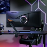 Aisens Supporto da tavolo RGB Gaming con contrappeso girevole e inclinabile per monitor/TV 16 kg - 3 perni - 1 braccio - 17"-49" - Colore nero - immagine 5