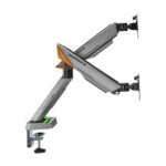 Aisens Supporto da tavolo RGB Gaming con contrappeso girevole e inclinabile per monitor/TV 16 kg - 3 perni - 2 bracci - 17"-38" - Colore nero - immagine 3