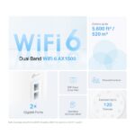 TP-Link Deco X10 Sistema WiFi Mesh AI a 3 unità WiFi 6 AX1500 Dual Band - Velocità fino a 1500Mbps - 2 porte RJ-45 - immagine 2