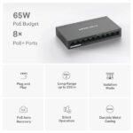 Mercusys Switch 10 porte RJ45 10/100Mbps - 8 porte PoE - Lungo raggio fino a 250 m in modalità estesa - Custodia in metallo - immagine 4