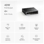 Mercusys Switch 6 porte RJ45 10/100Mbps - 4 porte PoE - Portata fino a 250 m in modalità estesa - Custodia in metallo - immagine 4