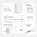 Router wireless Mercusys 4G LTE - 300 Mbps a 2,4 GHz e 867 Mbps a 5 GHz - 2 porte 10/100 Mbps - Colore bianco - immagine 3