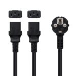 Nanocavo Cavo di alimentazione CEE7 maschio a 2x C-13 femmina 3 m - Colore nero - immagine 2