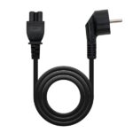 Nanocavo Cavo di alimentazione CEE7 maschio angolato a M-C5 femmina triforato 2 m - Colore nero - immagine 3