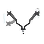 Tooq Supporto da tavolo con bracci articolati per 2 monitor da 13"-34" - Girevole e inclinabile - Pistone a gas - Peso massimo 10 kg per braccio - VESA 100x100 mm - immagine 3