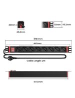 WP Regletta 8 Schukos per rack 19" 1U - immagine 2