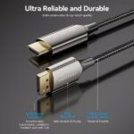 Cavo Vention DisplayPort maschio 1.4 8K a HDMI 2.1 8K - 1,8 m - intrecciato - colore nero - immagine 4