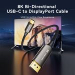 Cavo Vention da USB-C a DisplayPort 8K - 2 m - Trecciato - Colore nero - immagine 2
