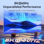 Cavo Vention da USB-C a DisplayPort 8K - 2 m - Trecciato - Colore nero - immagine 4