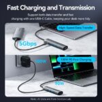 Vention Docking Station 6 in 1 USB-C a HDMI/3xUSB3.0/USB-C 3.2 G1/PD 100W - 0,15 m - Colore grigio - immagine 5