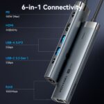 Vention Docking Station 6 in 1 USB-C a HDMI/3xUSB3.0/USB-C 3.2 G1/RJ45/PD 100W - 0,15 m - Colore grigio - immagine 3