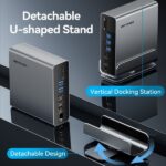 Vention Docking Station 15 in 1 da USB-C a DisplayPort/2xHDMI/USB-C 3.2 Gen2/USB-C 3.2 Gen1/2xUSB 3.2 Gen2/USB3.0/2xUSB2.0/RJ45/SD/TF/3,5 mm TRRS/PD 100 W - Colore grigio - immagine 4